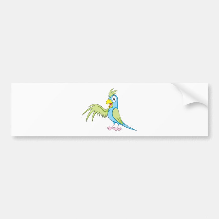 Cute Parrot Wing Up Showing Something Holding Bumper Sticker