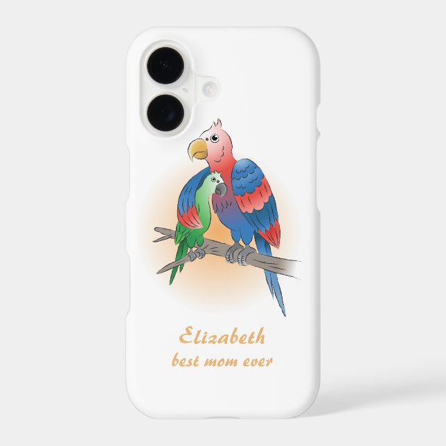 Cute Parrots Happy Mother's Day Case-Mate iPhone Case (Back)