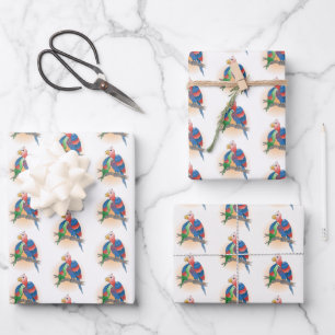 Cute Parrots Happy Mother's Day Wrapping Paper Sheets