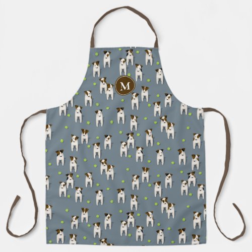 cute Parson Jack Russell Terriers w tennis balls Apron