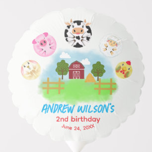 Cute Party Animals Farm Rustic Balloon