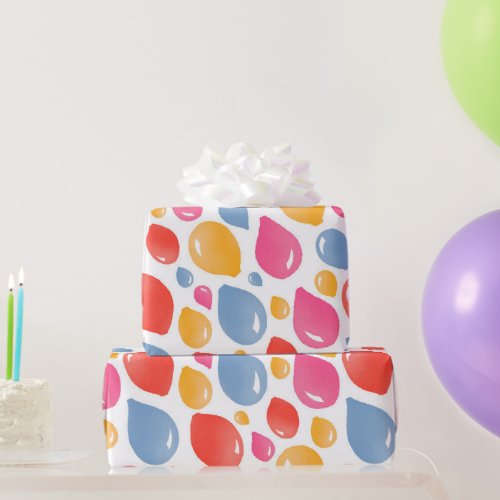 Cute Party Balloon Girly Birthday Pattern  Wrapping Paper