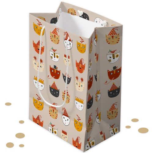 Cute Party Cat Medium Gift Bag