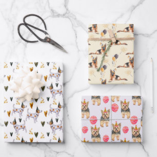 Cute Party Dogs Happy Birthday Wrapping Paper Sheets
