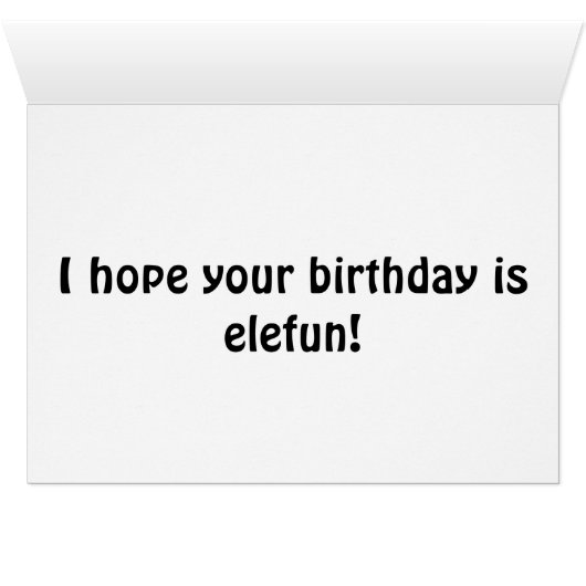 Cute Party Elephant (Inside Horizontal (Bottom))