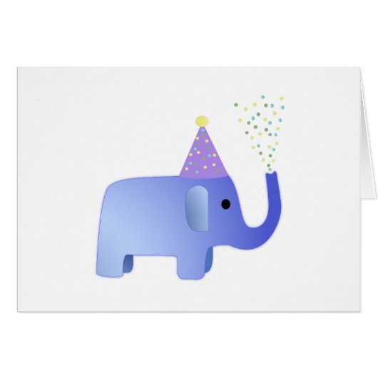 Cute Party Elephant Cards (Front Horizontal)