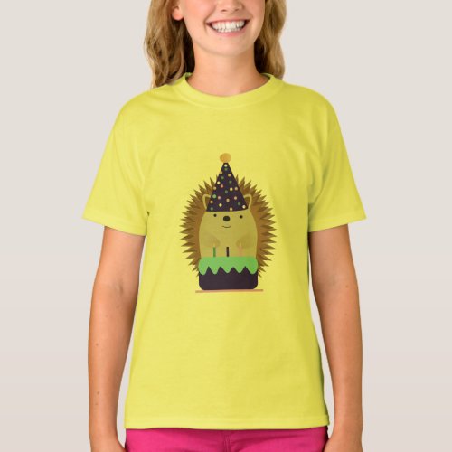 Cute Party Hedgehog T_Shirt