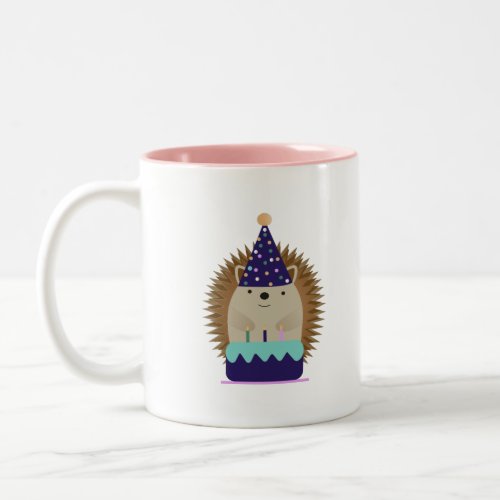 Cute Party Hedgehog Two_Tone Coffee Mug