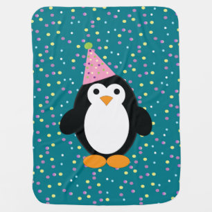 Cute Party Penguin Baby Blanket