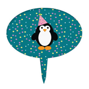 Cute Party Penguin Cake Topper