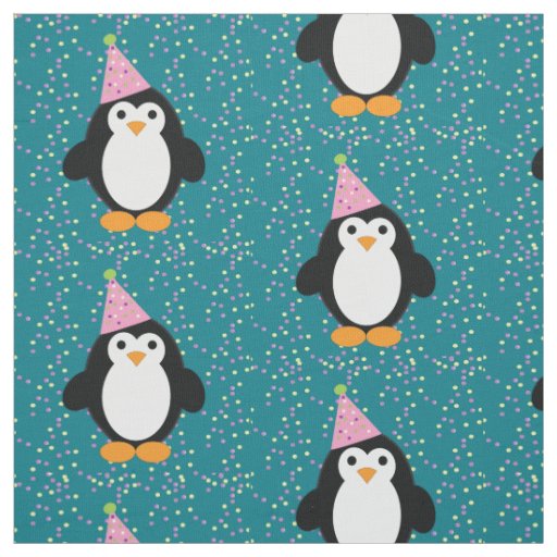 Cute Party Penguin Fabric