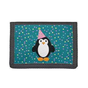 Cute Party Penguin Tri-fold Wallet
