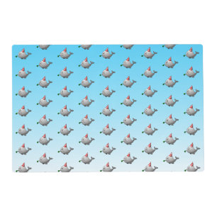Cute Party-ready whale Placemat