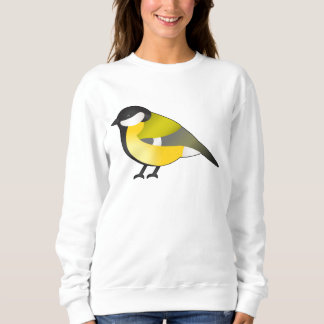 Cute Parus Major Bird Cartoon Illustration Sweatshirt