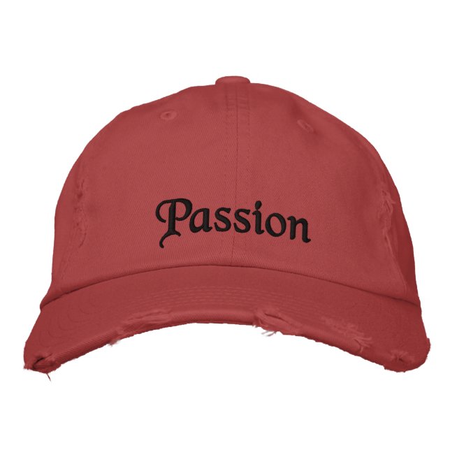 Cute Passion Quote Black Romantic Red Personalized Embroidered Baseball Cap (Front)