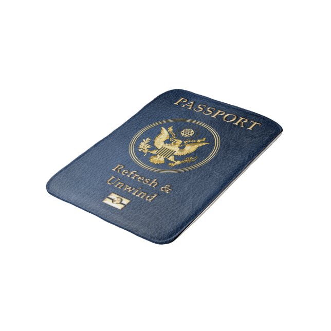 Cute Passport Cover Relax And Unwind Shower Mat (Angled)