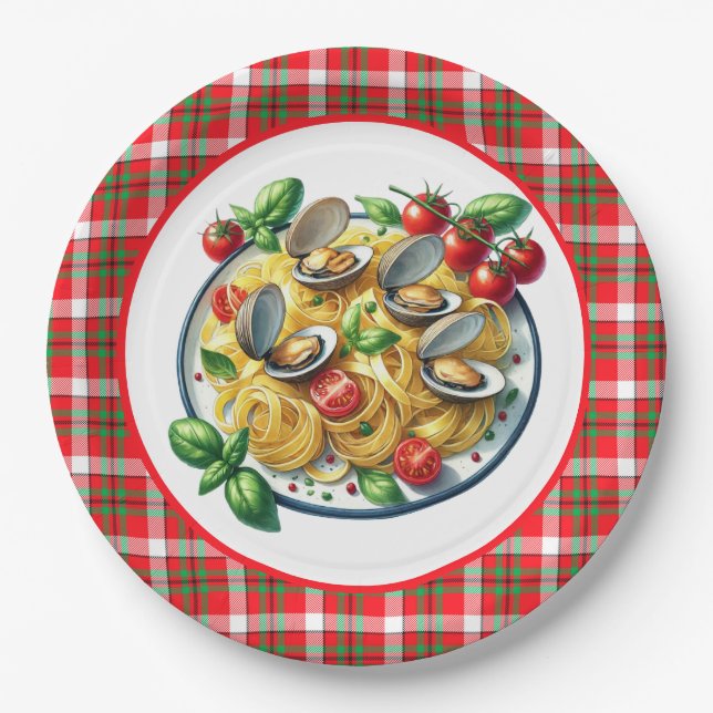 Cute pasta lovers dinner  paper plates (Front)