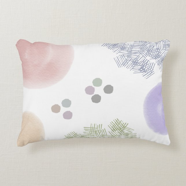 Cute Pastel Abstract Brush Stroke Accent Pillow (Front)