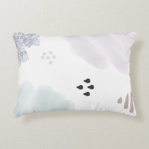 Cute Pastel Abstract Brush Stroke Accent Pillow