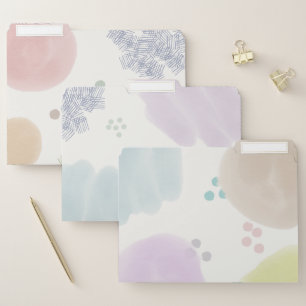 Cute Pastel Abstract Brush strokes File Folder