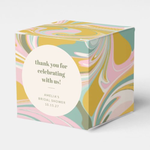 Cute Pastel Abstract Custom Bridal Shower Thanks Favor Boxes