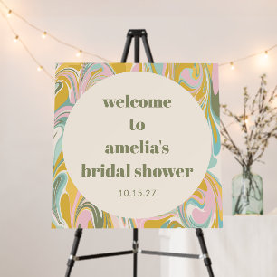 Cute Pastel Abstract Custom Bridal Shower Welcome Foam Board