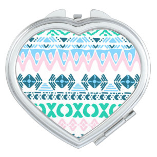 Cute pastel art patterns compact mirror