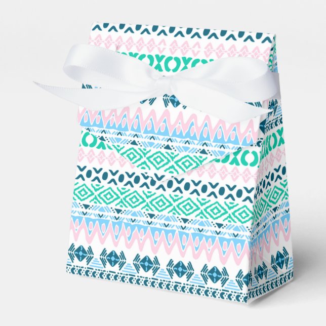 Cute pastel art patterns favor boxes (Front Side)