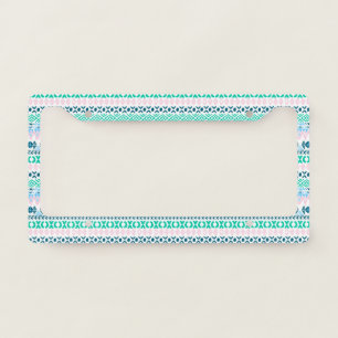 Cute pastel art patterns license plate frame