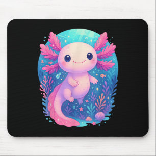 Cute Pastel Axolotl Underwater Ocean Animal Mouse Pad