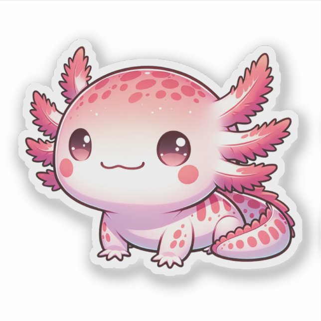 Cute Pastel Axolotls New Designs Vinyl  St Sticker (Front)