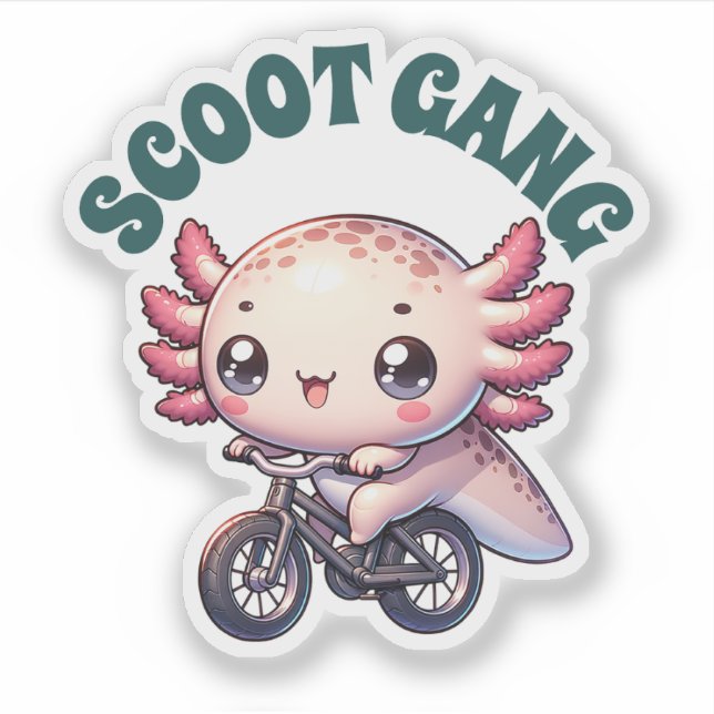 Cute Pastel Axolotls New Designs Vinyl  St Sticker (Front)