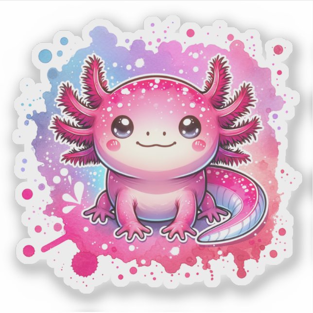 Cute Pastel Axolotls New Designs Vinyl  St Sticker (Front)