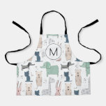 Cute Pastel Baby Animal Pattern Apron