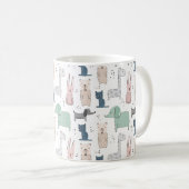 Cute Pastel Baby Animal Pattern Coffee Mug (Front Right)