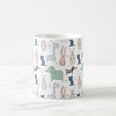 Cute Pastel Baby Animal Pattern Coffee Mug (Center)