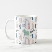 Cute Pastel Baby Animal Pattern Coffee Mug (Left)