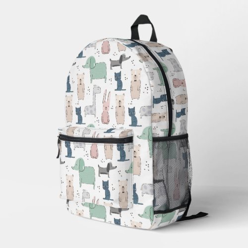 Cute Pastel Baby Animal Pattern Printed Backpack