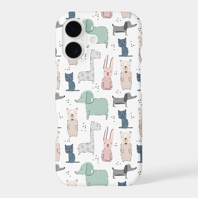 Cute Pastel Baby Animal Pattern Samsung Galaxy Case (Back)