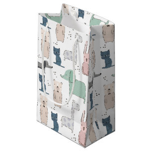 Cute Pastel Baby Animal Pattern Small Gift Bag