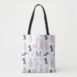 Cute Pastel Baby Animal Pattern Tote Bag