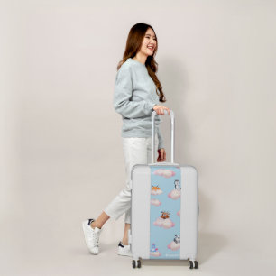 Cute Pastel Baby Animals On Clouds Luggage