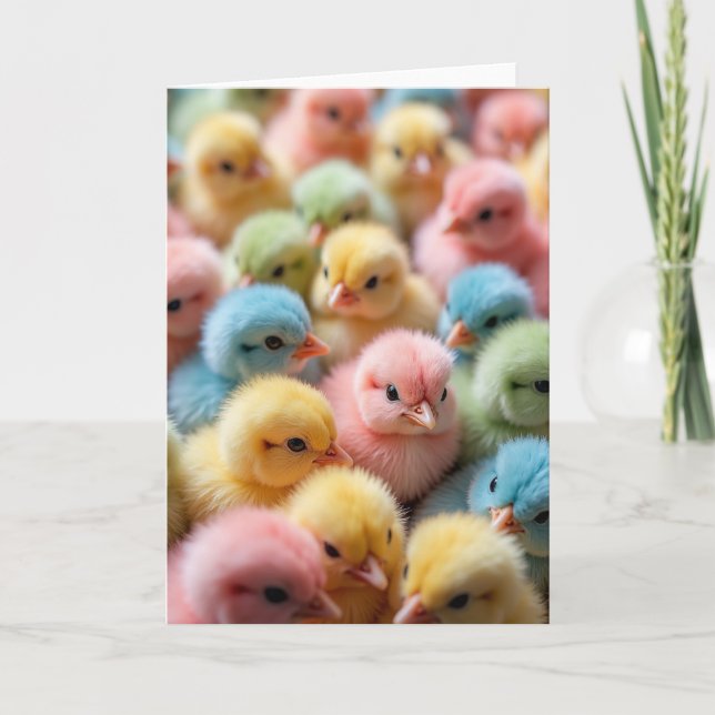 Cute Pastel Baby Birds Art Card (Front)