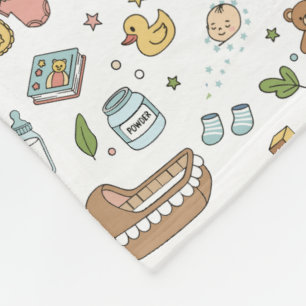 Cute Pastel Baby Nursery Pattern Plush Blanket