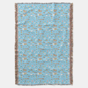Cute Pastel Baby Nursery Pattern Throw Blanket