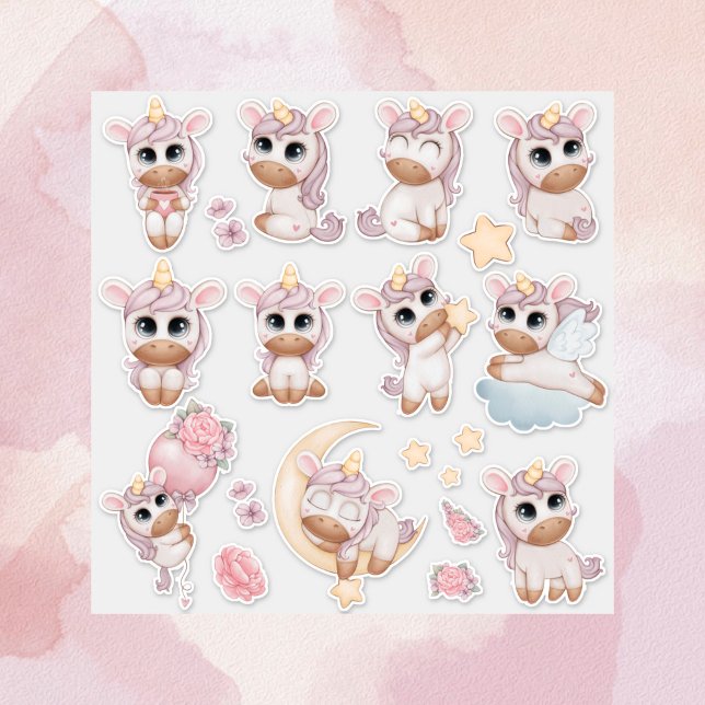 Cute Pastel Baby Unicorn   Sticker (Creator Uploaded)