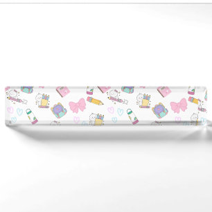 Cute Pastel Back to School Desk Decor AcrylicBlock Name Plate