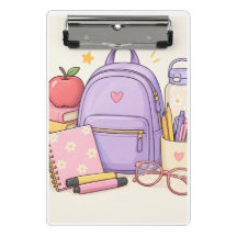 Cute Pastel Back to School School Supplies Illustr