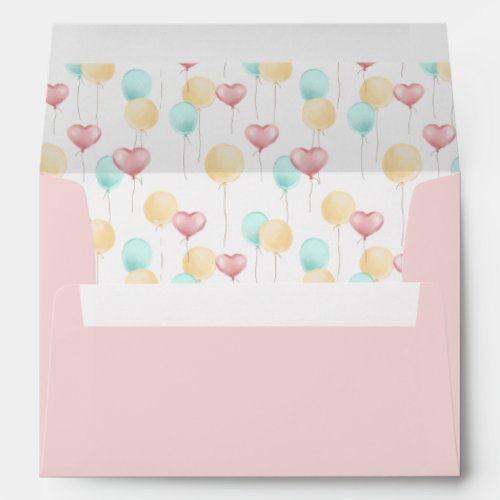 Cute Pastel Balloons Pre_Printed Return Address Envelope