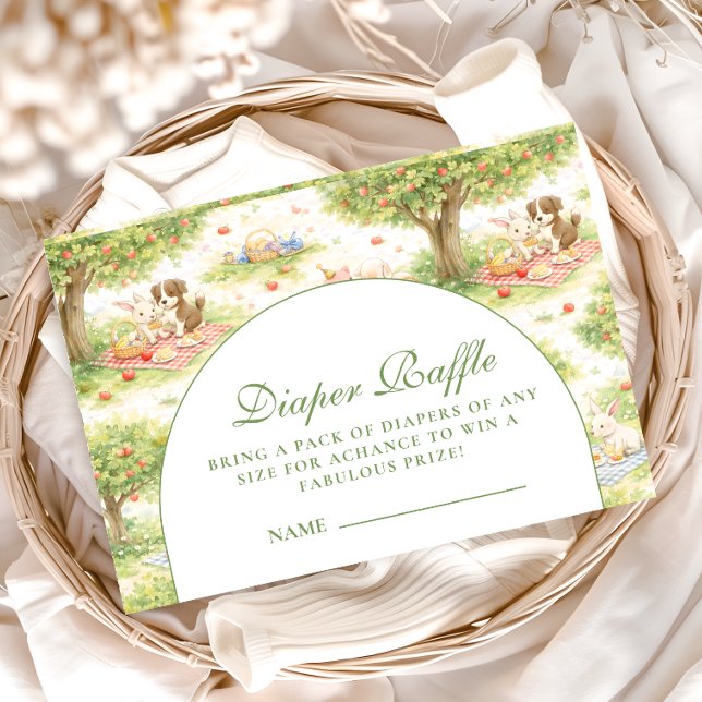 Cute Pastel Barnyard Celebration Diapper Raffle Enclosure Card (Creator Uploaded)
